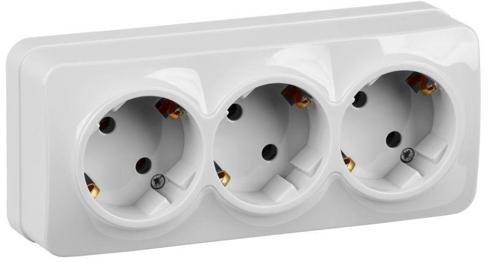 Изображение товара Розетка IEK РС23-3-ХБ 3-местная с заземлѐнием IP20 16А