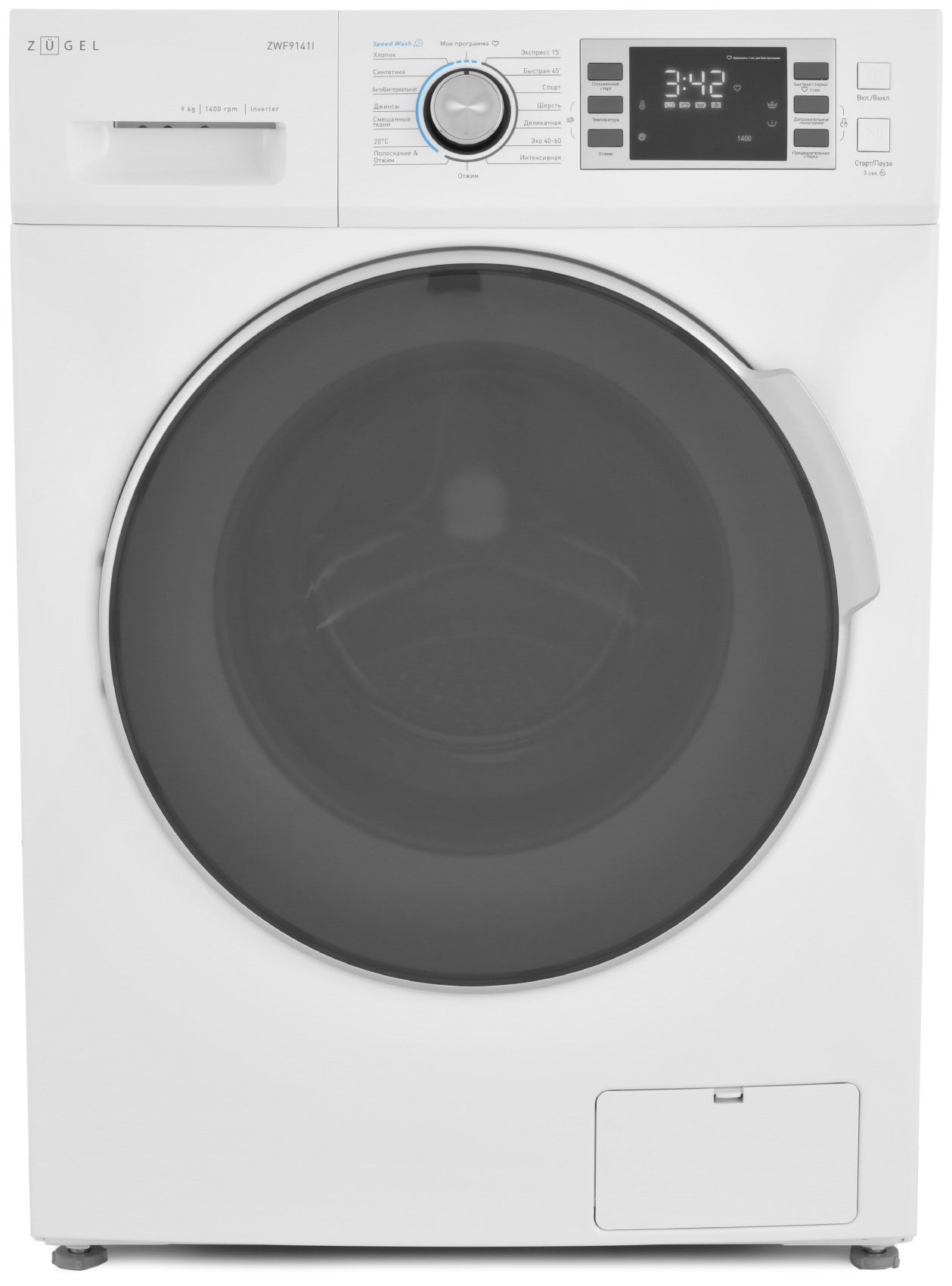 Изображение товара Современная стиральная машина Zugel ZWF9141I Inverter с функциями экономии и дозагрузкой