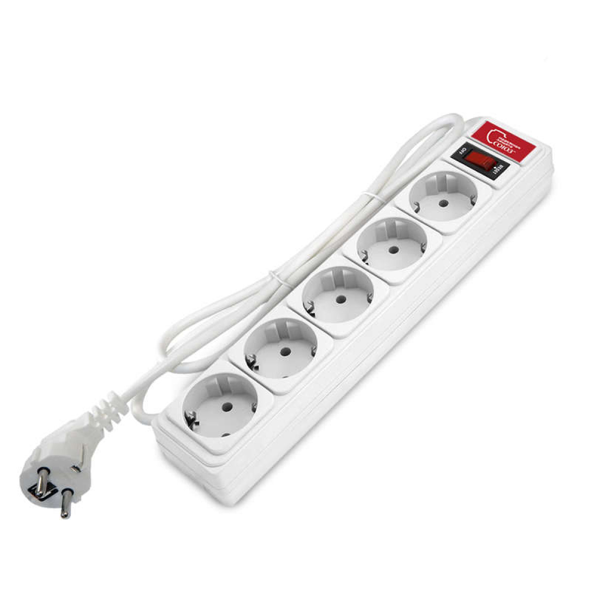 Изображение товара Переходник Союз Удлинитель с сетевым фильтром 5х1.8м 10А IP21 ПВС 3х0.75 бел.