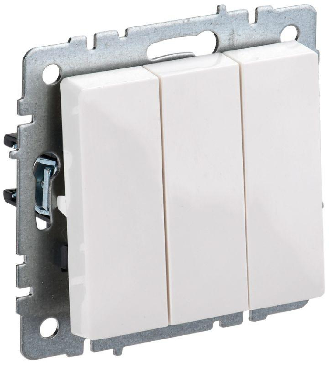 Изображение товара Выключатели, переключатели, диммеры IEK Выключатель 3-кл. СП BRITE ВС10-3-0-БрБ 10А бел.