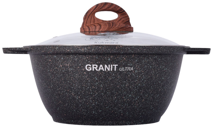 Кастрюля Kukmara 2 л со стеклянной крышкой, Granit ultra (кго22а)