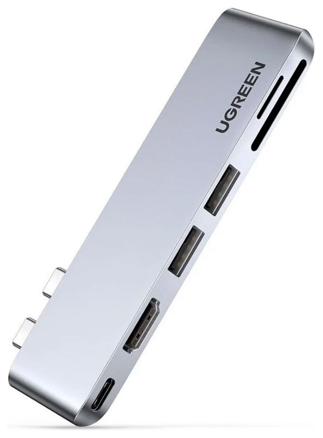 USB-концентратор для MacBook (хаб) Ugreen 3 x USB 3.0, SD/TF, Thunder Bolt 3 (60560) концентратор thunderbolt 3 canyon cns tds05dg 1 х usb 3 0 hdmi sd sdhc microsd microsdxc sdxc thunderbolt3 серый
