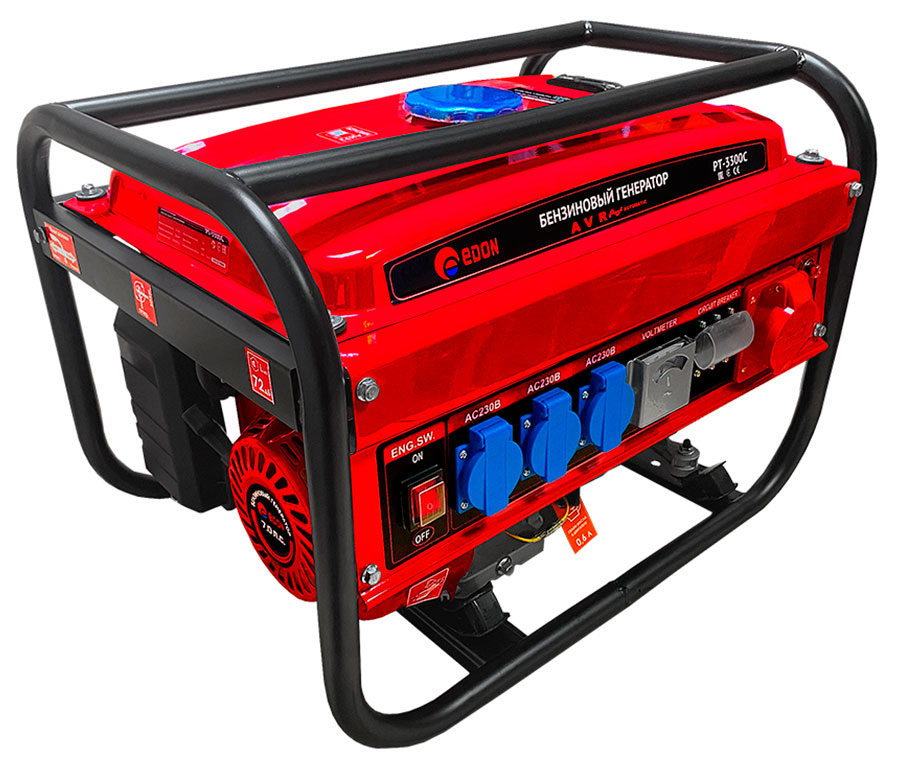 Изображение товара Бензиновый генератор Edon PT-3300C 3.3 кВт для дома стройки и мероприятий