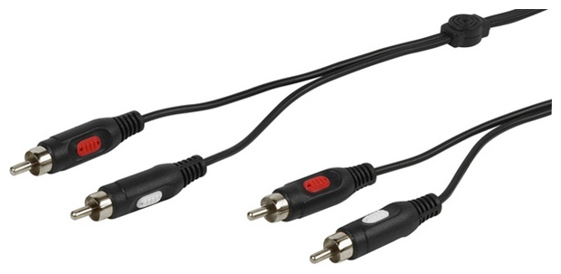 Аудио, стерео кабель Vivanco 2xRCA (M) - 2xRCA (M) 1.5м (46012) 46012