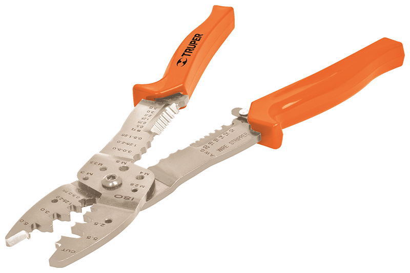 Инструмент для зачистки и обрезки проводов Truper 250 мм 17358 инструмент для зачистки и обрезки витой пары itk ts1 g30