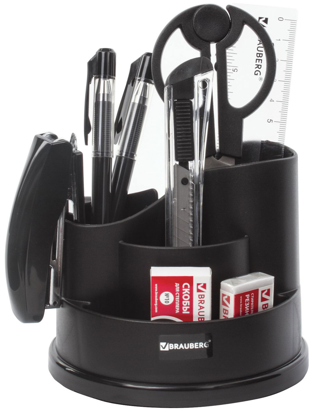 Изображение товара Канцелярский набор Brauberg "Рапсодия", 10 предметов, вращающаяся конструкция, черный, 236953
