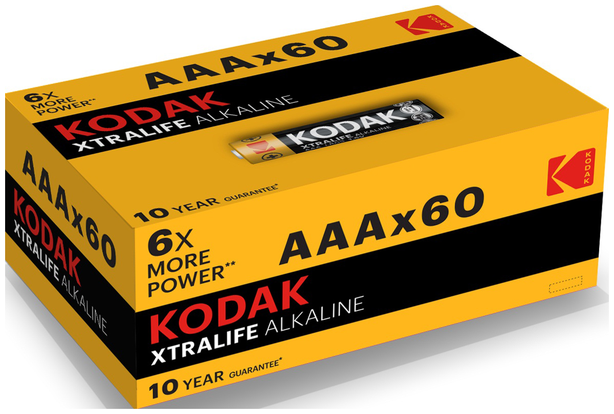 Батарейка Kodak LR03-60 (4S) colour box XTRALIFE 30414938-RU1 батарейки фаzа lr03 bl6 60 360 6шт