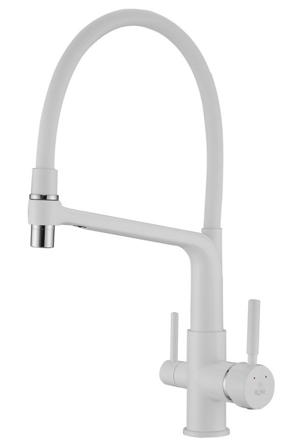Изображение товара Кухонный смеситель Rose R658/белый (R658C)