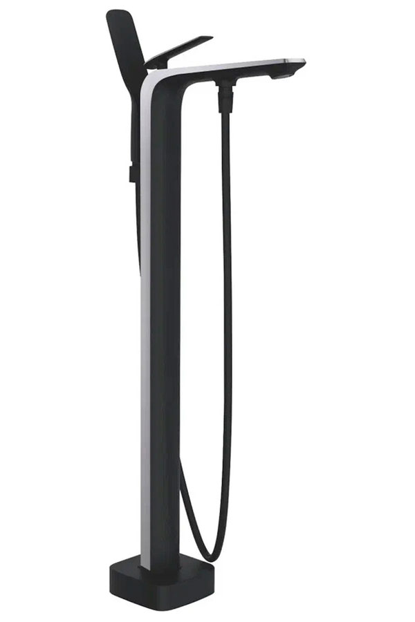 Изображение товара Смеситель для ванны Rose R13H черный напольный с душем и экономией воды