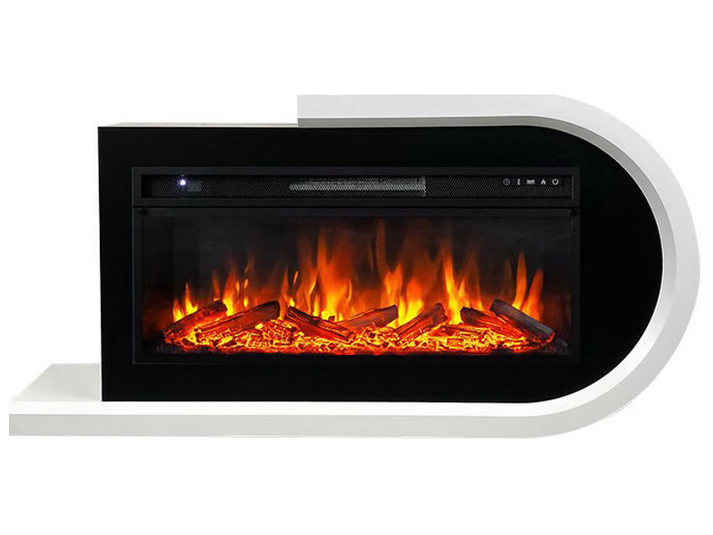 Изображение товара Каминокомплект Royal Flame Basel R белый с черным очагом Vision 42 LOG LED для современного интерье