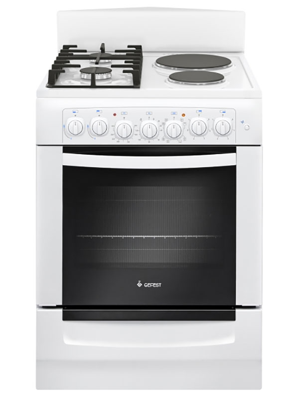 Изображение товара Комбинированная плита Gefest 6112-02 0112 белая с духовкой и конфорками