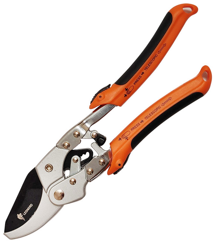Изображение товара Секатор-сучкорез Leonord с наковаленкой, W3161A, телескопический храповый, облегченный, 24-31 см, диаметр среза 24 мм, (002519)