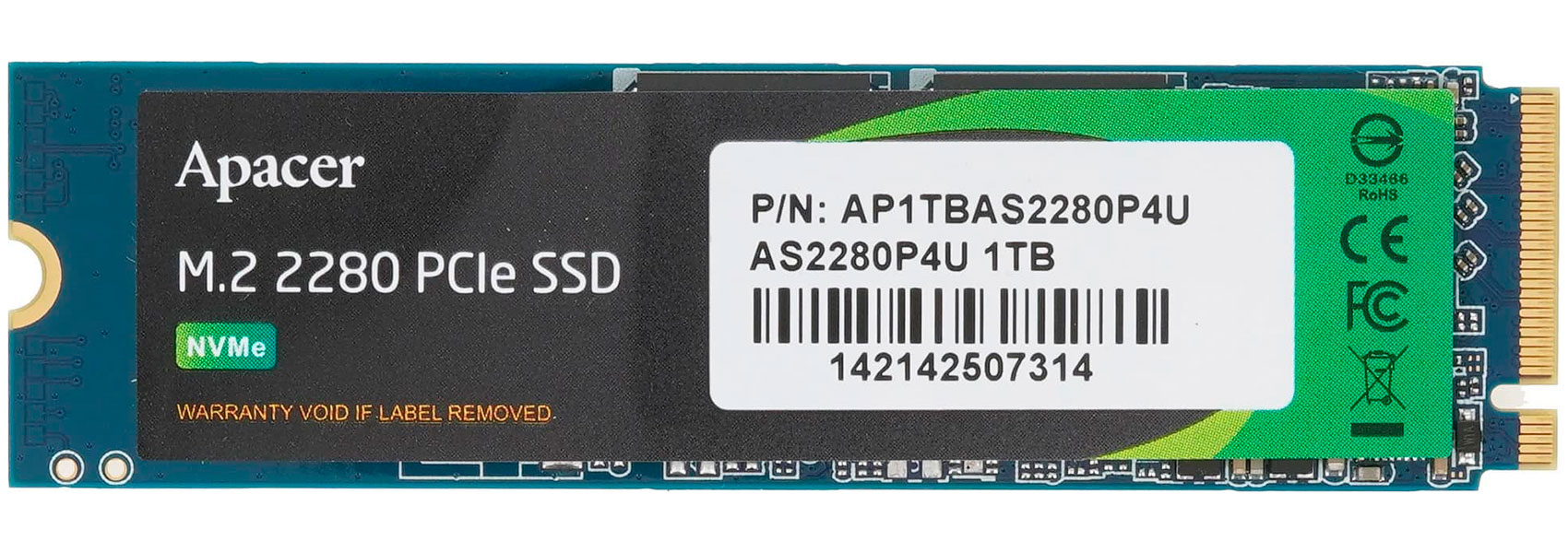 Изображение товара SSD накопитель Apacer AS2280P4 1024 Гб PCIe 3D NAND быстрый и надежный M.2