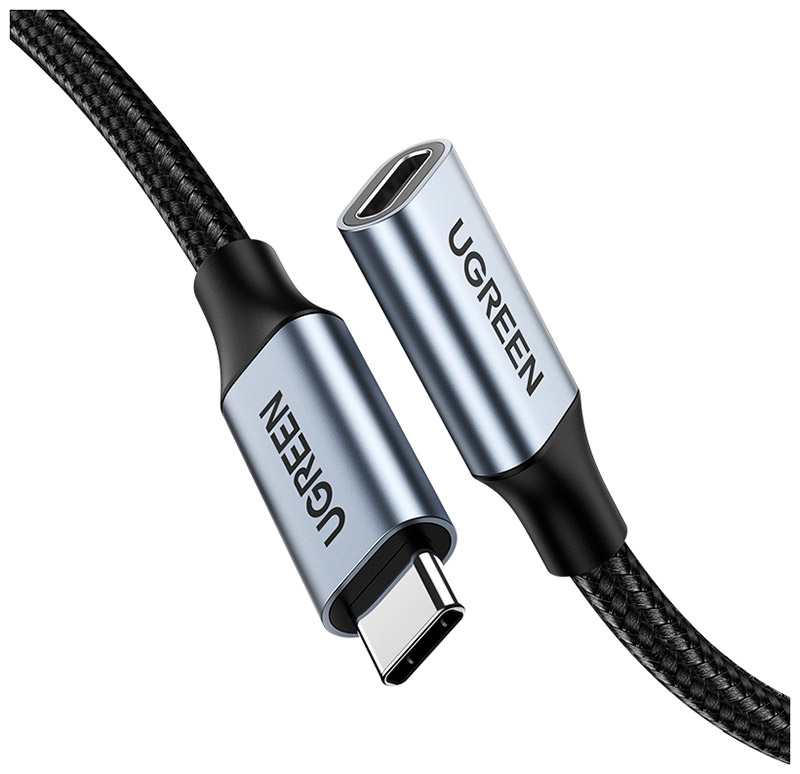 Изображение товара Кабель-удлинитель Ugreen US372 USB-C 3.1 Male - USB-C Female Gen2, 1 м, цвет черный (30205)