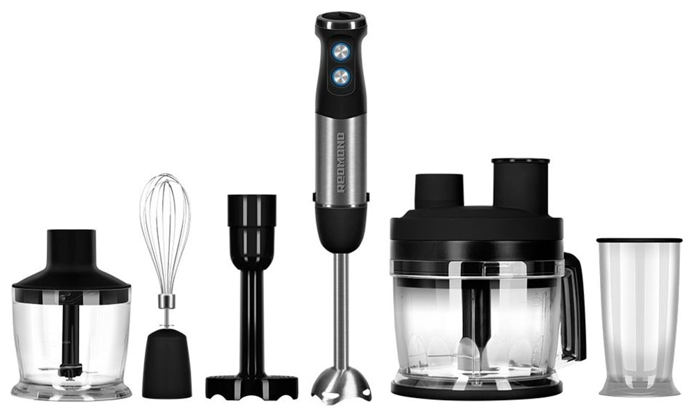 Изображение товара Погружной блендер REDMOND BH406 мощностью 1500 Вт 10 насадок для взбивания измельчения и нарезки
