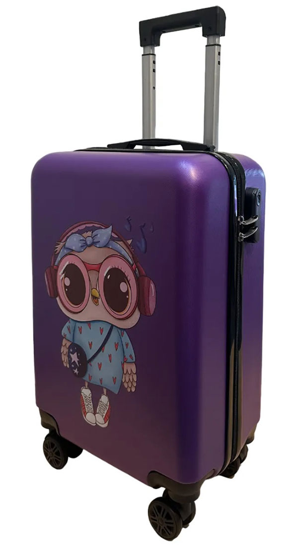 

Чемодан для детей Lats 20 дюймов, Сова, фиолетовый (арт. 684)