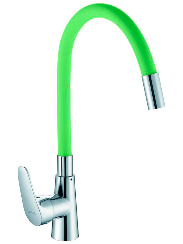 

Смеситель для кухни с гибким изливом D-Lin хром (D155302-5), Хром/зеленый