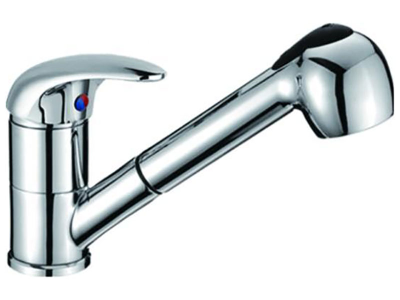 

Смеситель для кухни D-Lin с выдвижным изливом, хром (D158352)