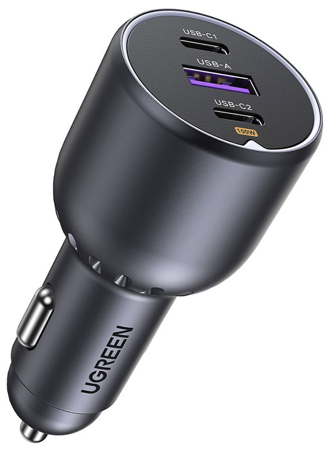 Изображение товара Автомобильное зарядное устройство Ugreen EC705 130W USB-C PD USB-A серое