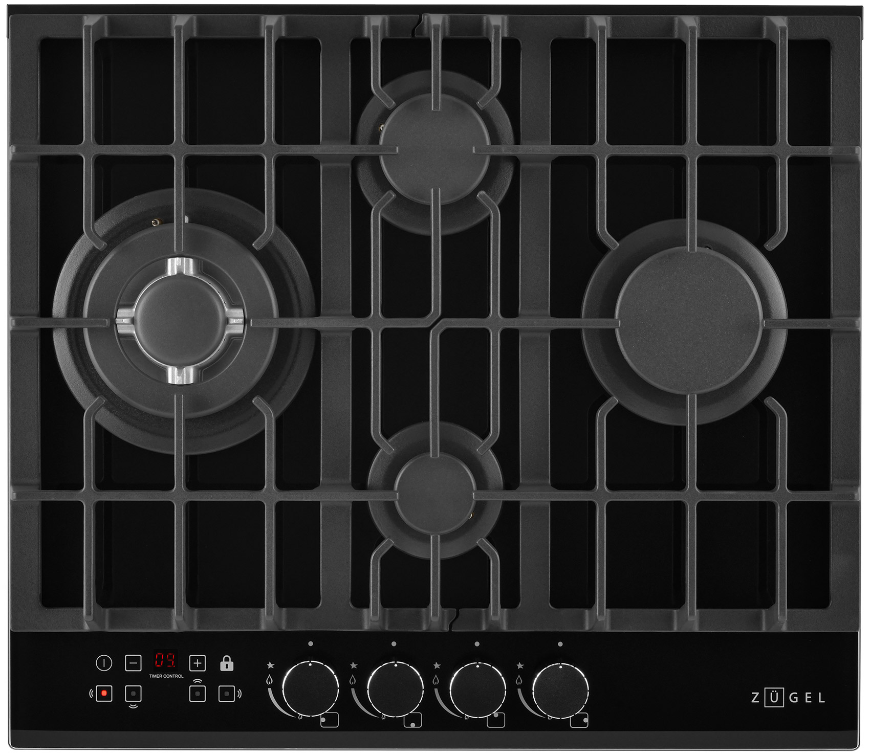 

Газовая варочная панель Zugel ZGH600X, Черный
