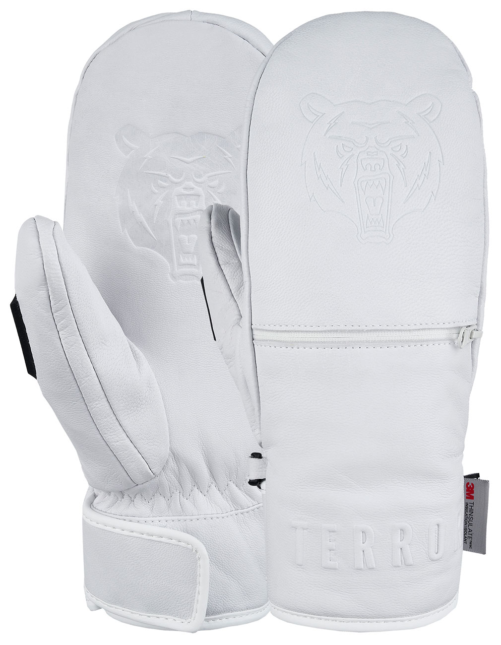 Изображение товара Варежки Terror LEATHER Mitten утепленные овечья кожа белые L для зимы активного отдыха