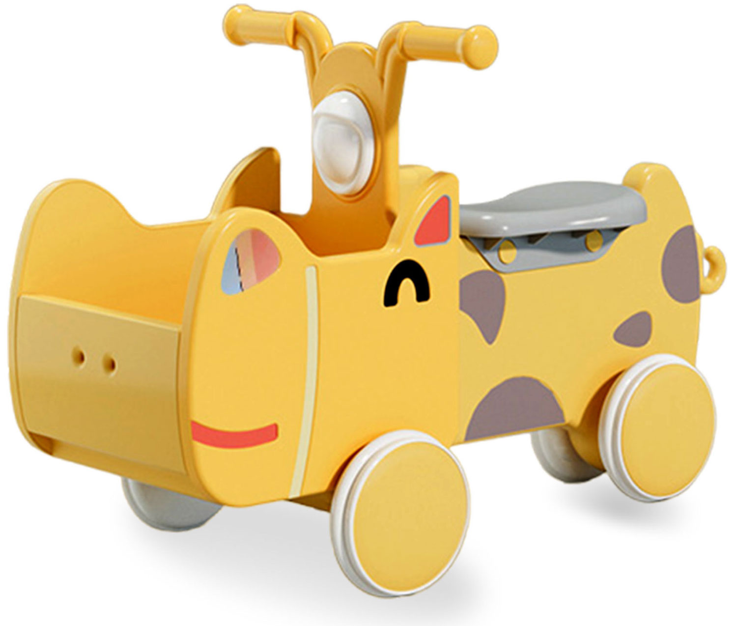 Изображение товара Машинка-каталка с корзиной Unix Kids Hippo Yellow (PTSCAR68YEL)