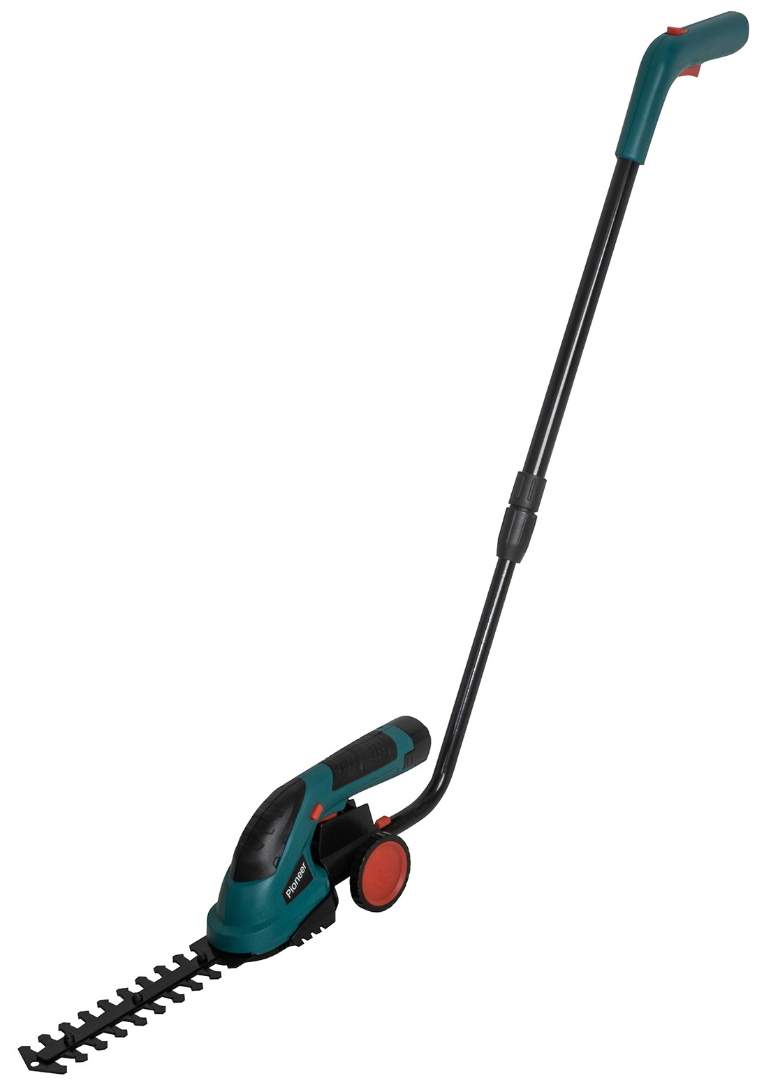 Изображение товара Аккумуляторный кусторез Pioneer BHT-070V15-02R с телескопической ручкой и насадками