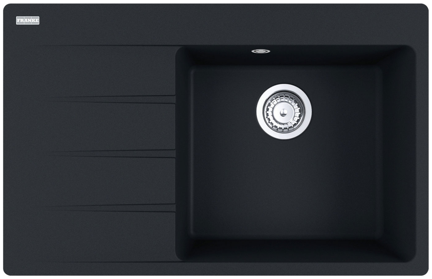 Изображение товара Кухонная мойка Franke CNG 611/211-78 TL, из материала Fragranite, чаша справа, черный матовый (114.0639.719)