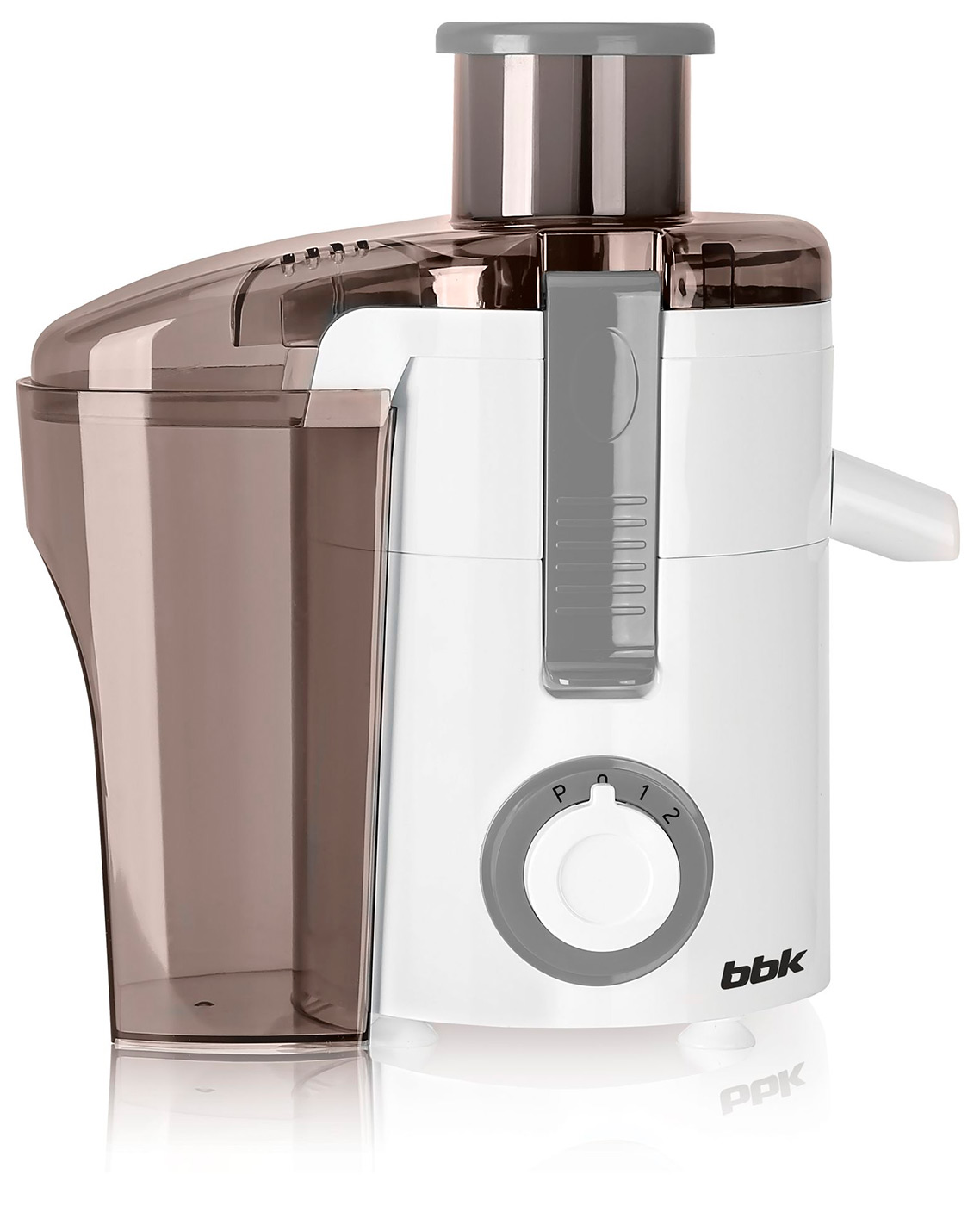 Изображение товара Соковыжималка центрифужная BBK JC060-H21 с 2 скоростями мощностью 550 Вт белый/серый