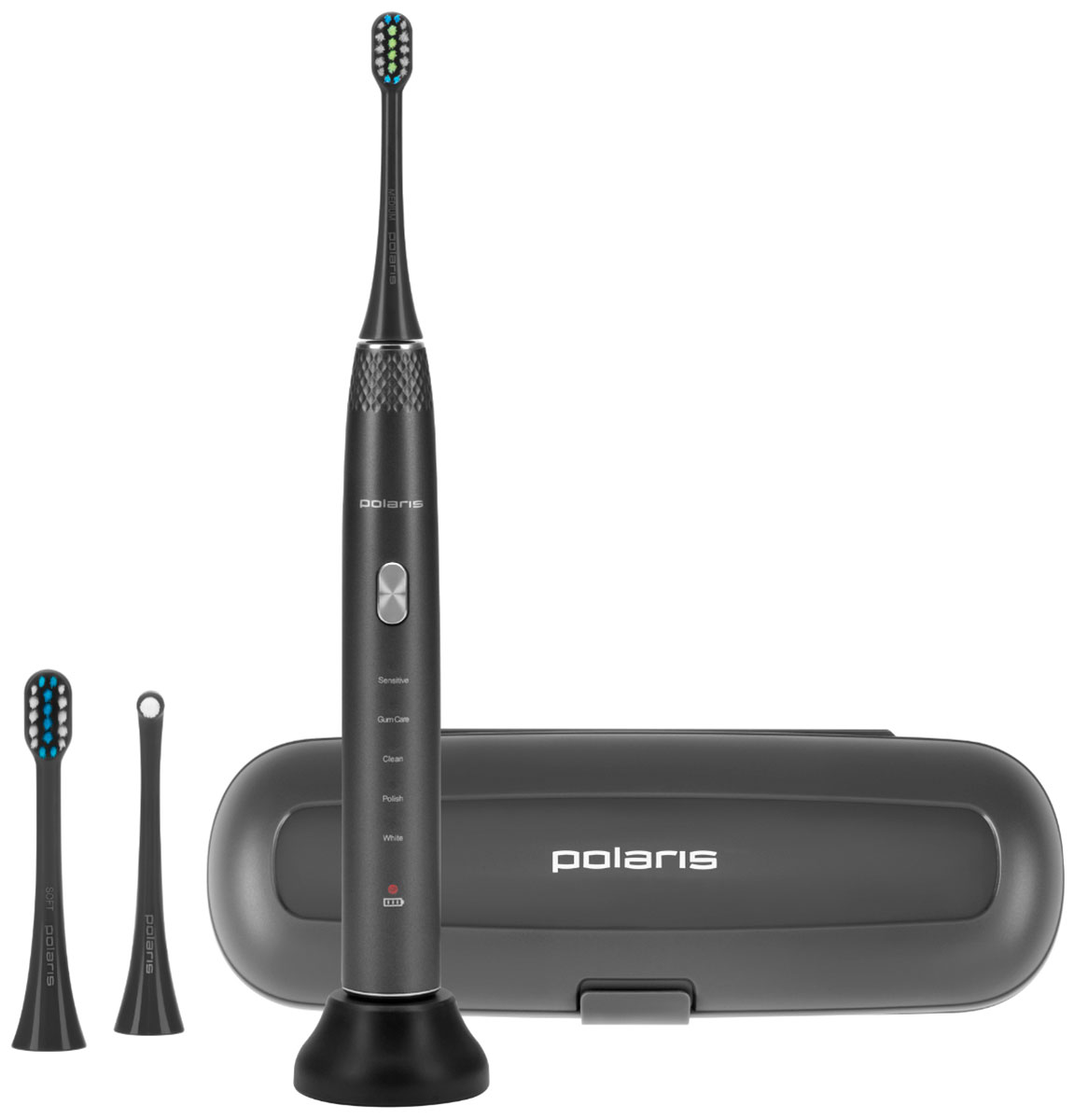 Изображение товара Электрическая зубная щетка Polaris PETB 0701 TC графитовая с 5 режимами и насадками