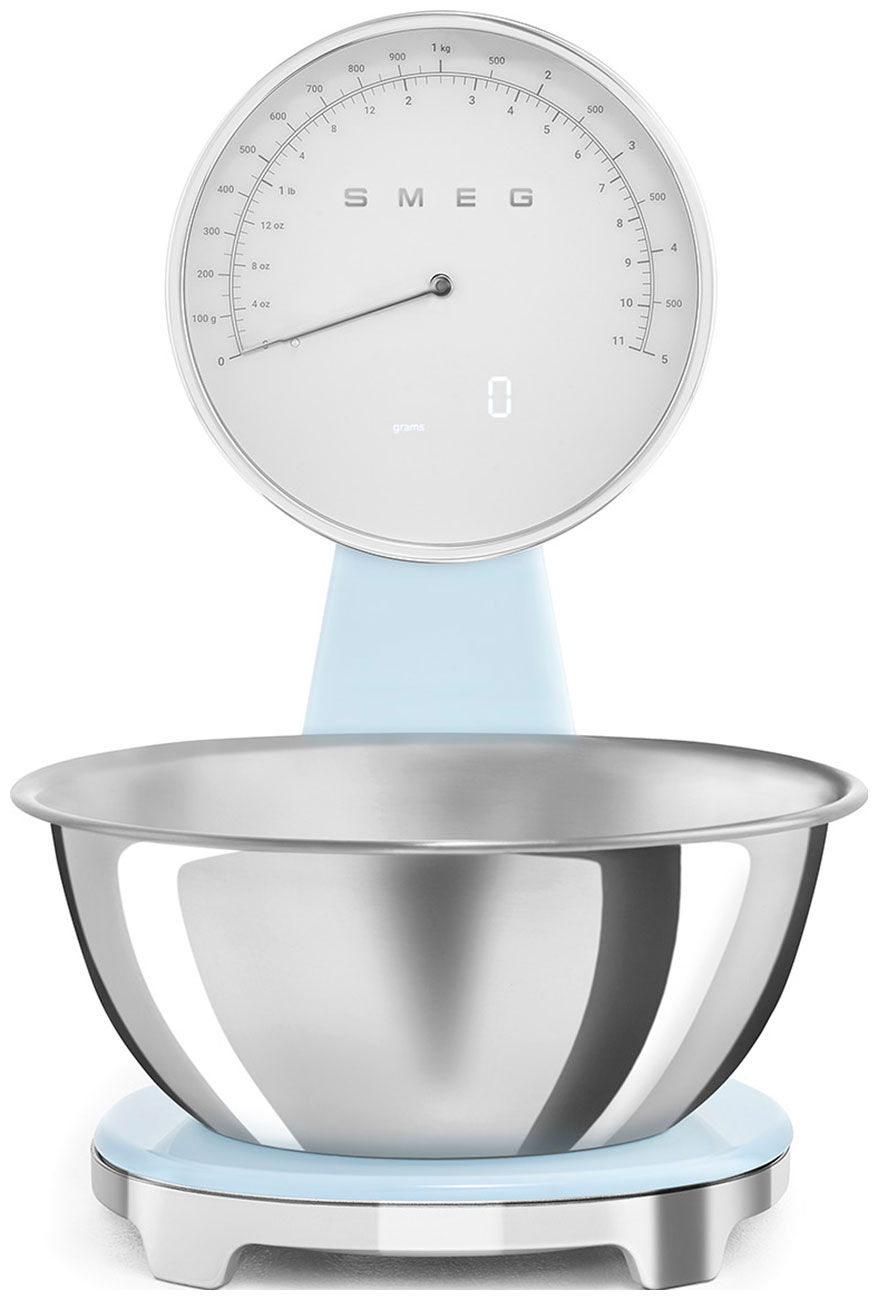 Изображение товара Кухонные весы Smeg KSF01PBWW электронные 5 кг ретро голубые