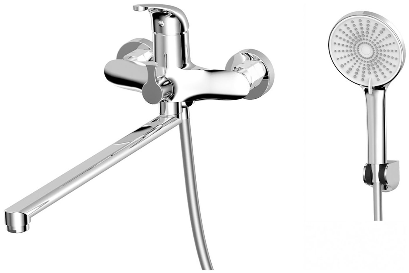 Изображение товара Универсальный смеситель для ванны AWP Agura S0751C с поворотным изливом 380 мм хром