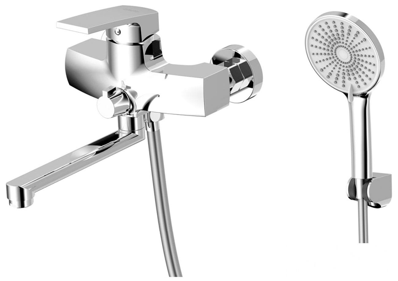 Изображение товара Современный смеситель для ванны и душа AWP Peno S2817C с поворотным изливом и душевой лейкой