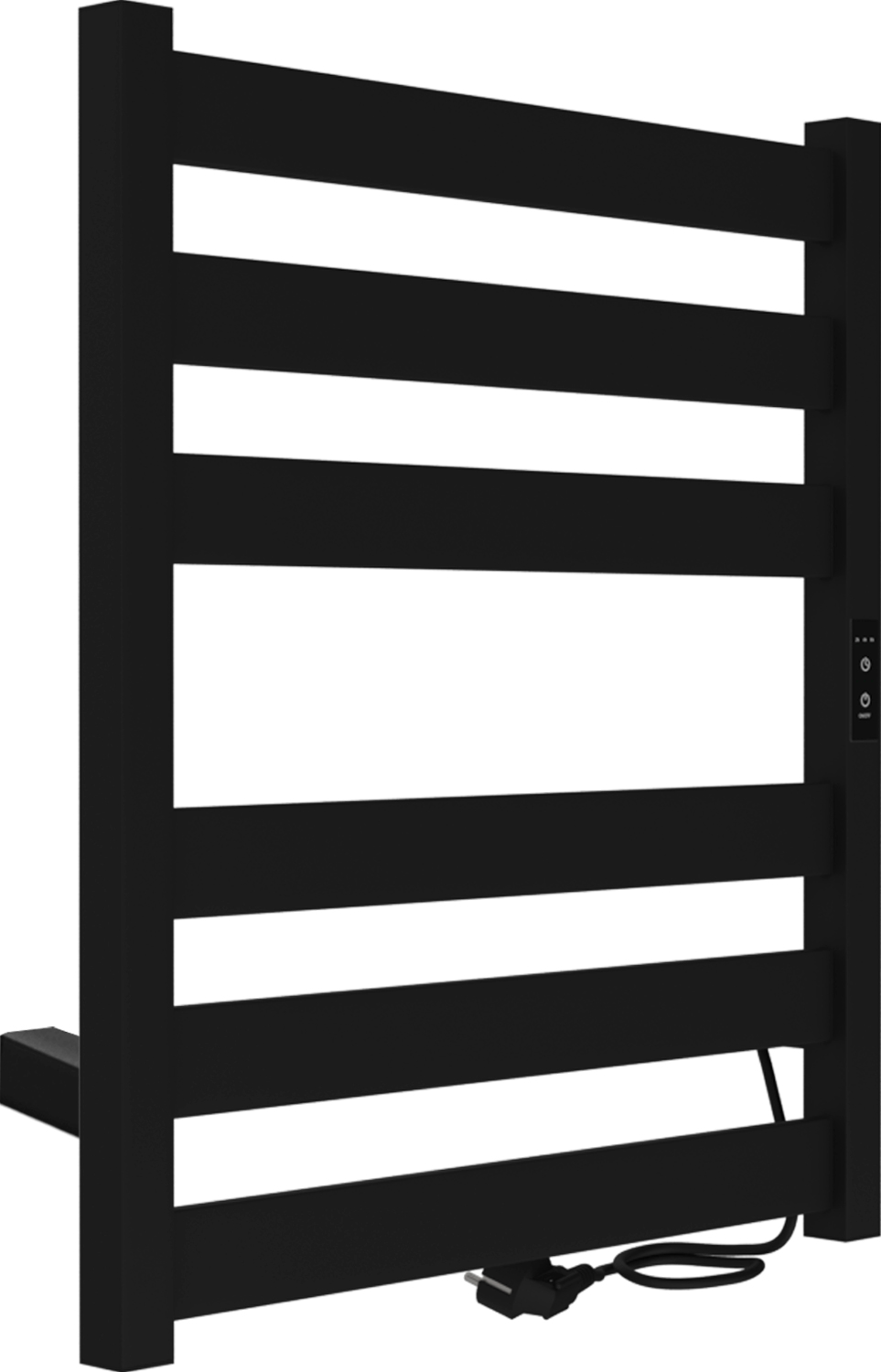 Изображение товара Электрический полотенцесушитель Indigo Oktava Slim 5 черный муар 60x53x8 см 70 Вт для ванной