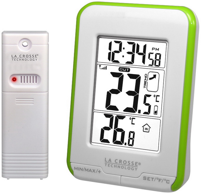 Изображение товара Цветной беспроводной термометр La Crosse WS6810 с наружным датчиком бело-зеленый