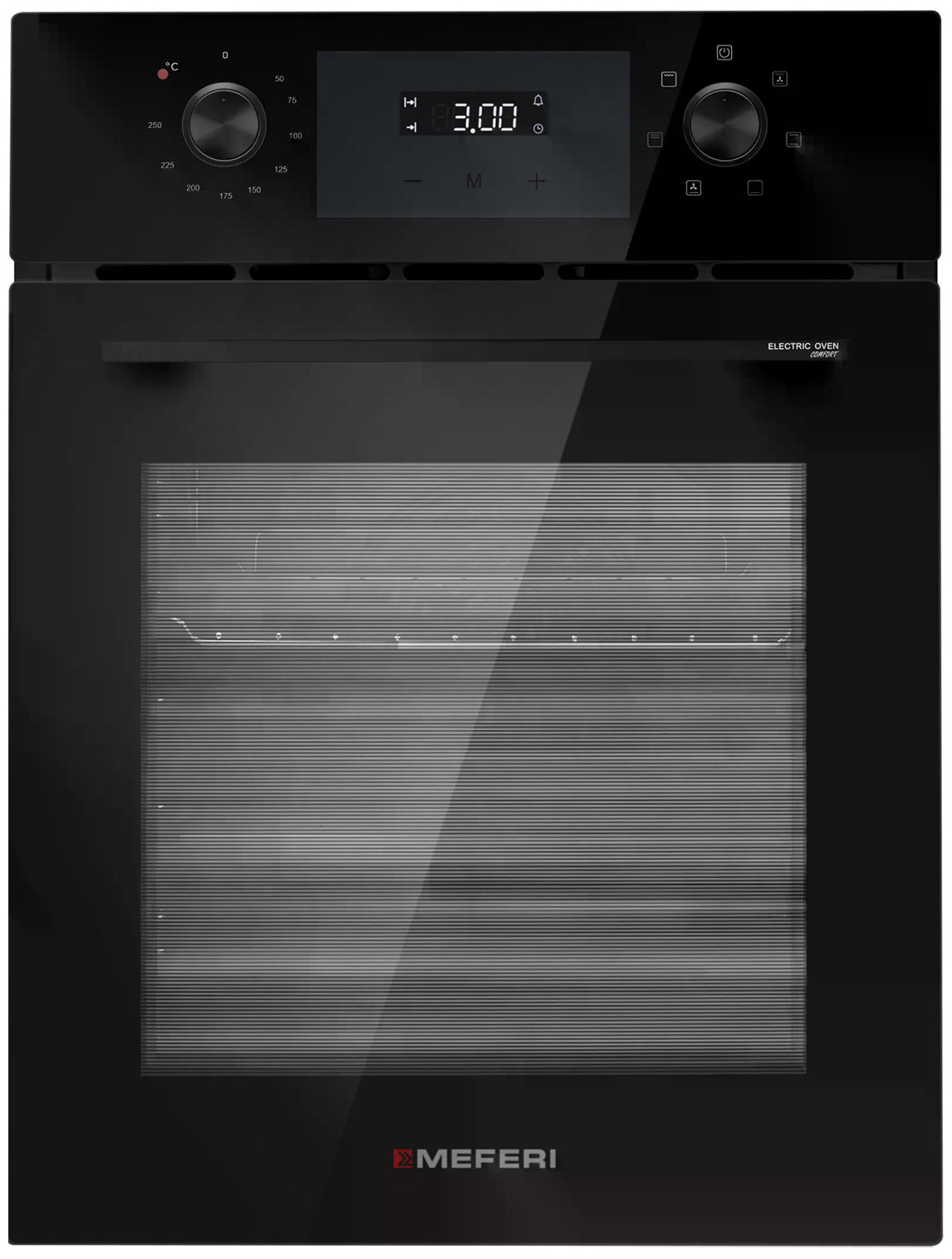 Изображение товара Электрический духовой шкаф Meferi MEO458BK COMFORT черный с гидролизной очисткой