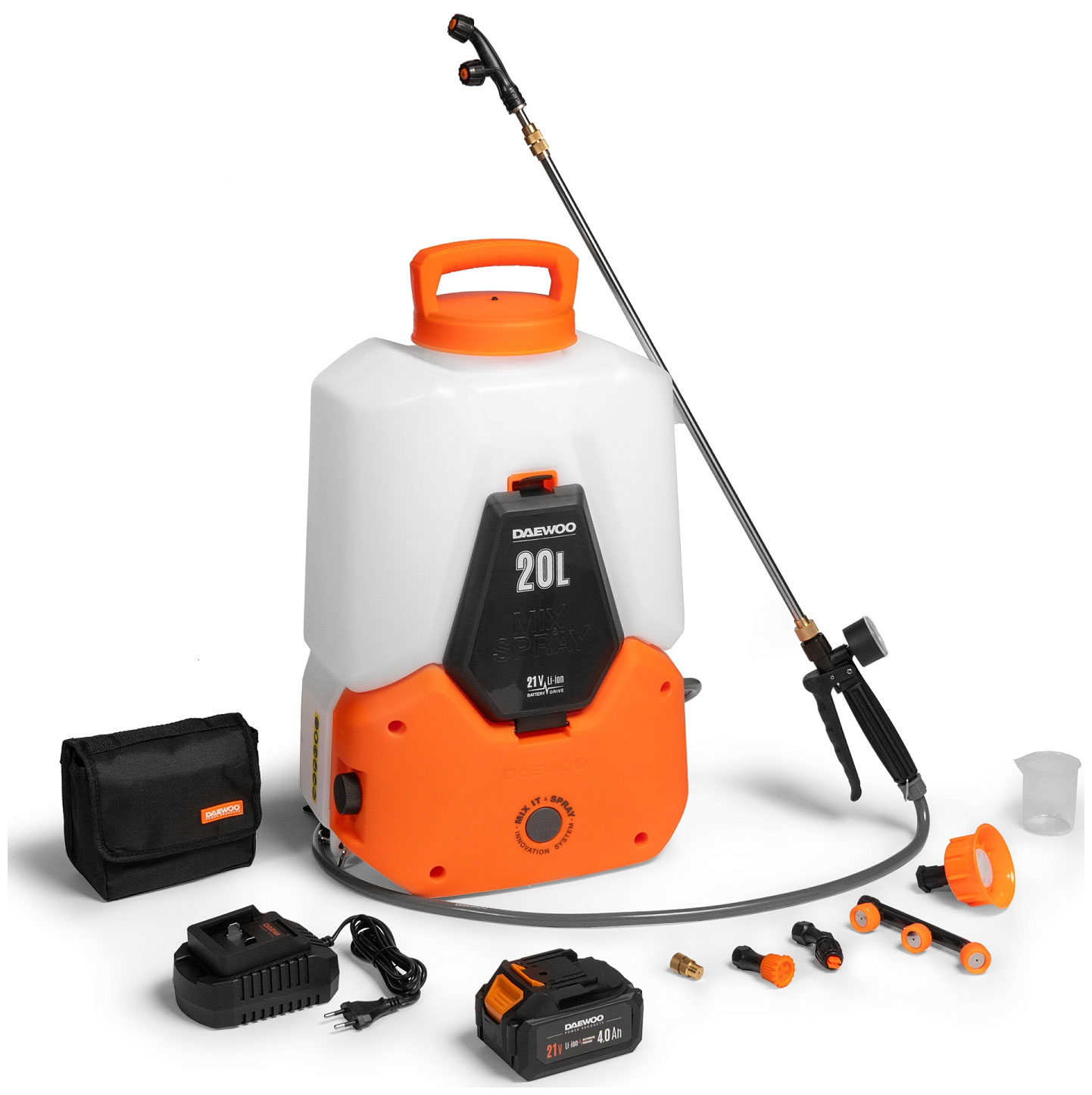 Изображение товара Опрыскиватель-распылитель Daewoo Power Products DSA 2021Li SET (с АКБ 21В и ЗУ) Изображение товара Опрыскиватель-распылитель Daewoo Power Products DSA 2021Li SET (с АКБ 21В и ЗУ)