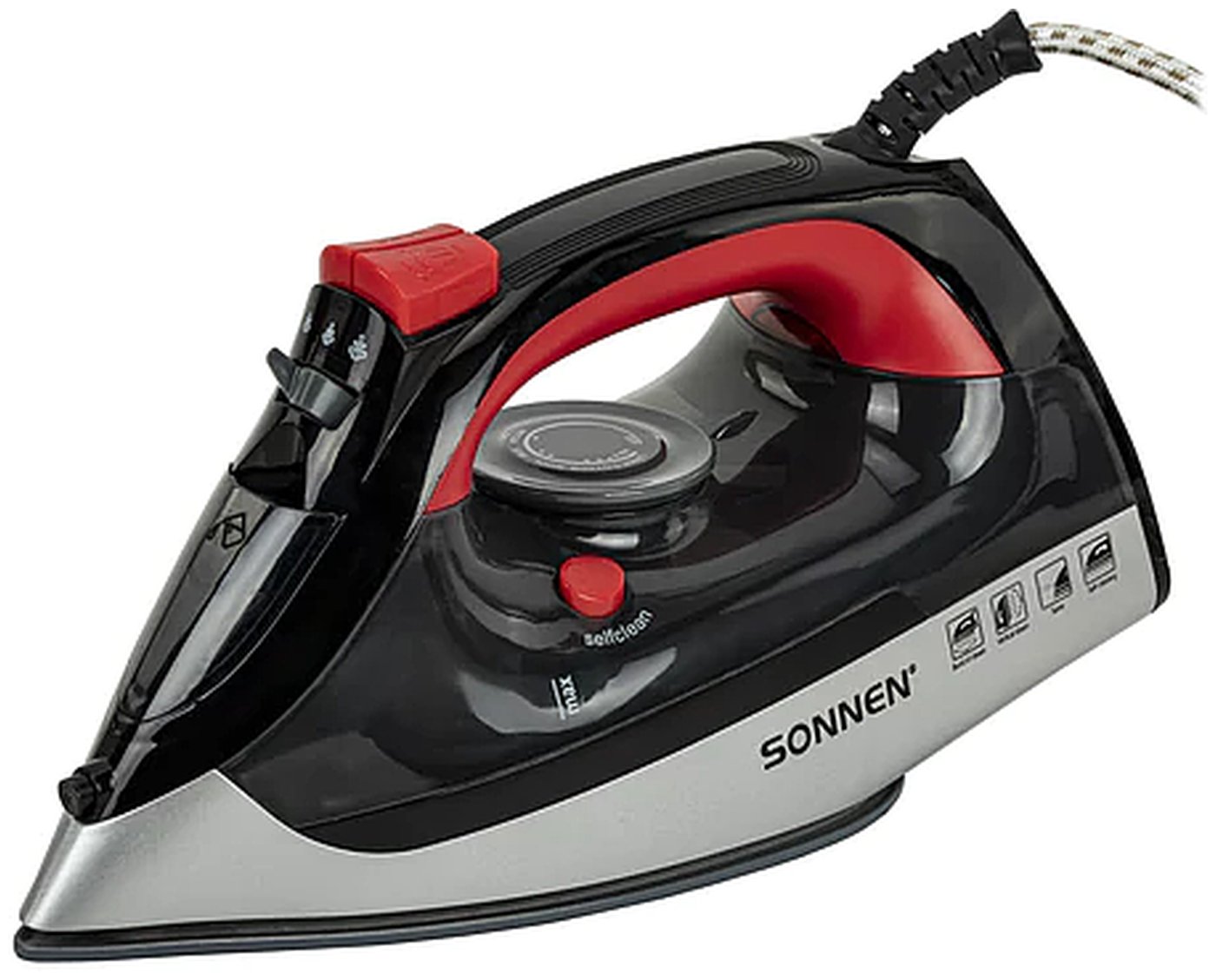 Изображение товара Утюг Sonnen SI-588, 2200Вт, керамическое покрытие, черный/красный (455279)