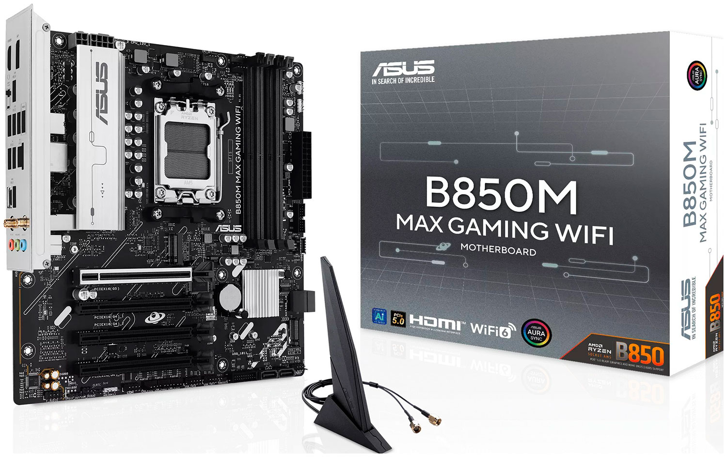 

Материнская плата Asus B850M MAX GAMING WIFI6 (AM5, mATX), Черный