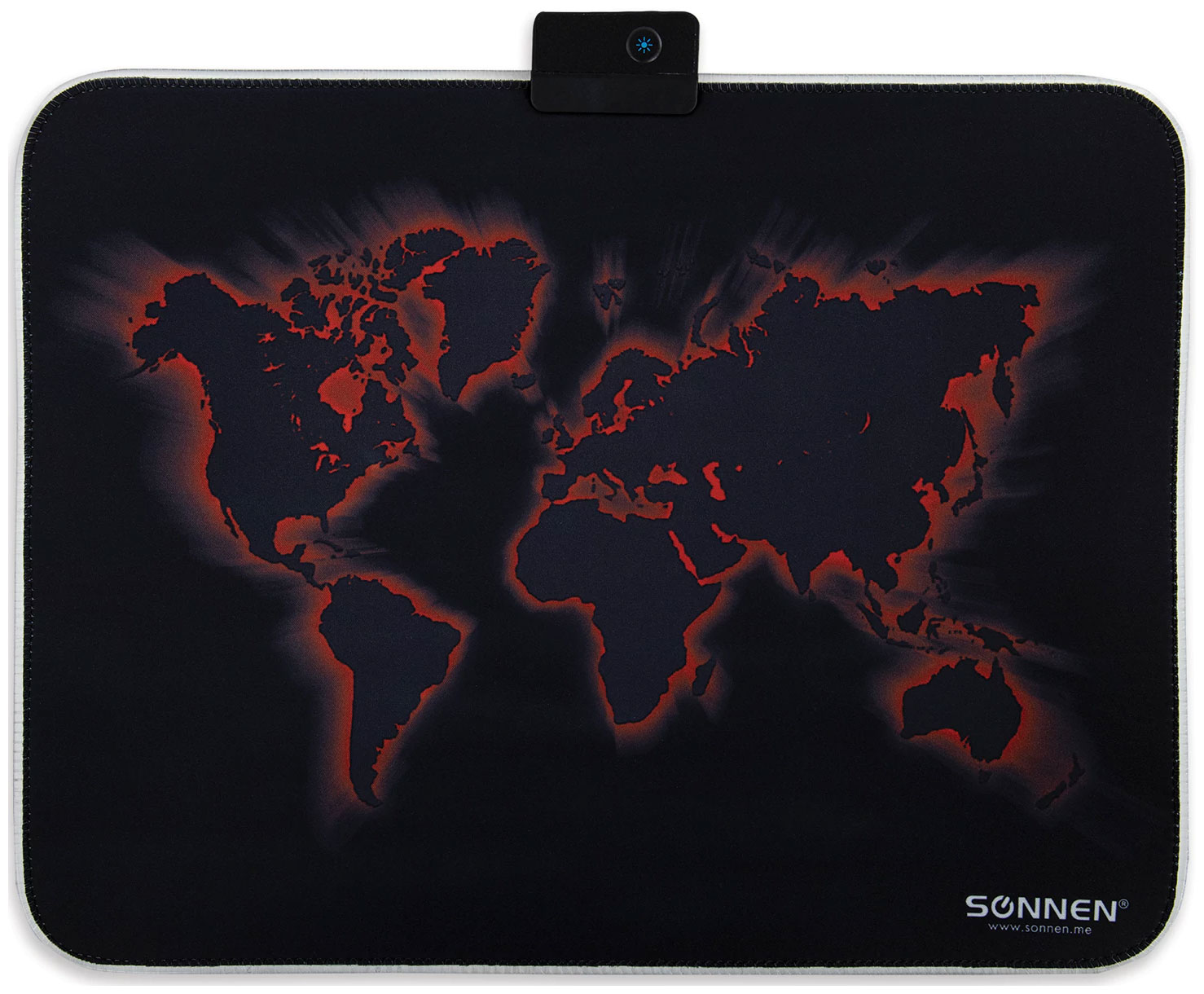 Изображение товара Коврик для мыши игровой с подсветкой Sonnen резина+ткань, 350х270х4 мм, черный (513316)