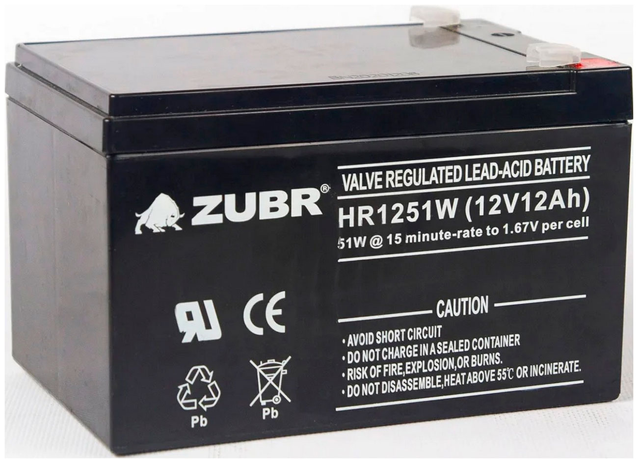 Изображение товара Аккумуляторная батарея Зубр HR12-51W 12V12Ah