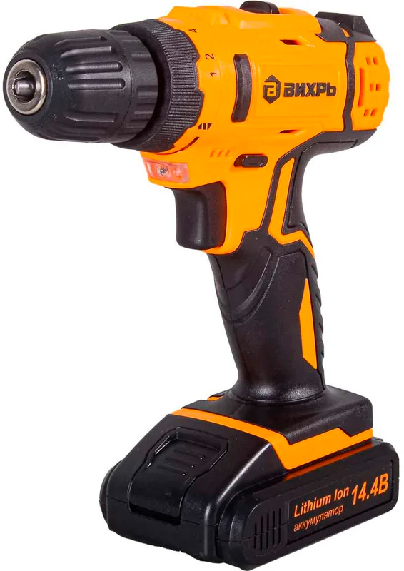 Изображение товара Дрель-шуруповерт Вихрь ДА-14,4Л-2К мощная и надежная безударная аккумуляторная