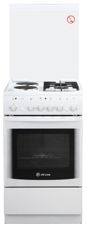 Изображение товара Комбинированная плита De luxe 506022.05гэ(кр) ЧР-030 4 конфорки духовка 54 л Россия