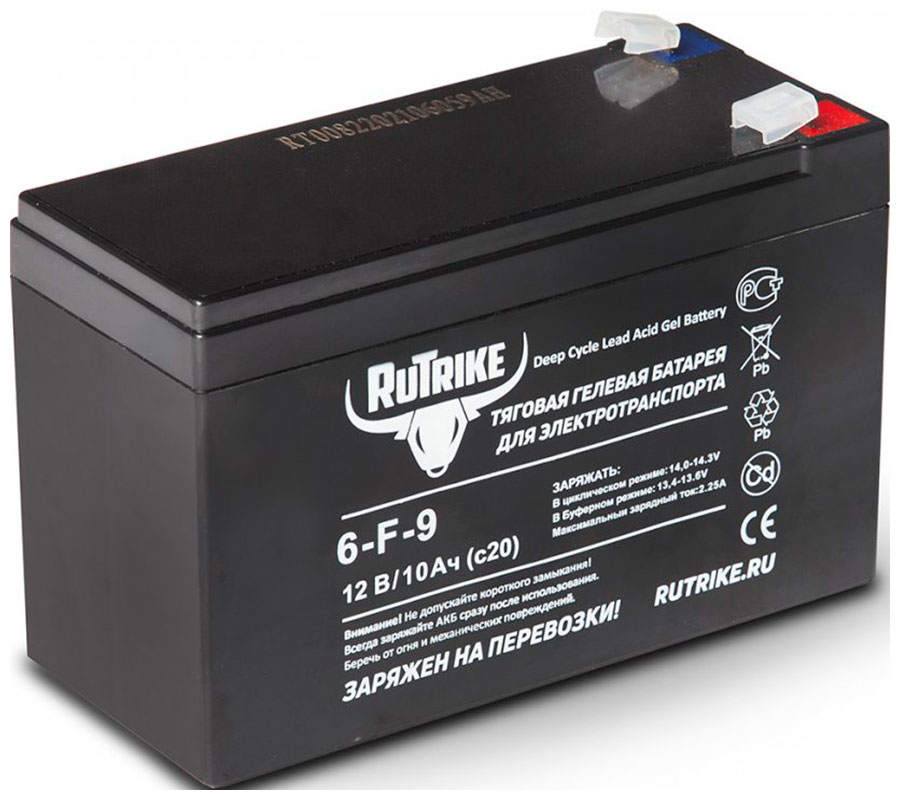 

Тяговый аккумулятор Rutrike 6-F-9 (12V9A/H C20)