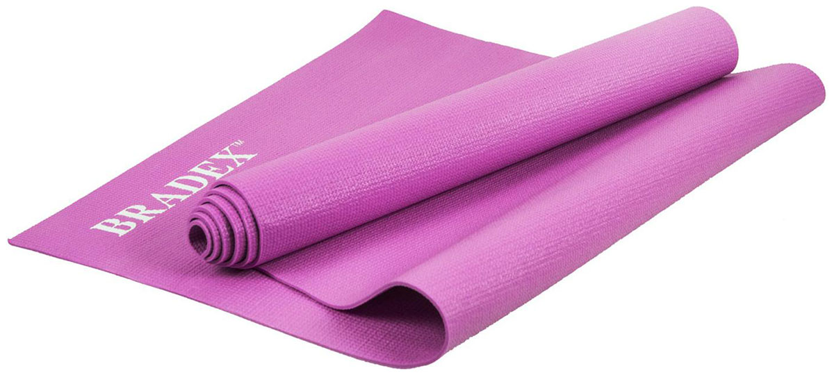 Коврик для йоги и фитнеса Bradex 173*61*0,3 розовый коврик для йоги и фитнеса bradex sf 0400 173 61 0 3см бирюзовый