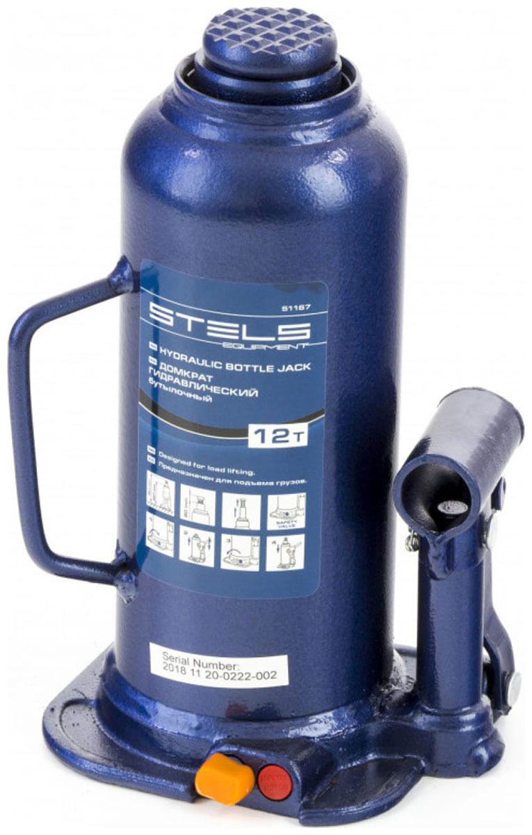 Изображение товара Домкрат гидравлический бутылочный Stels 12 т, h подъема 227-457 мм 51167
