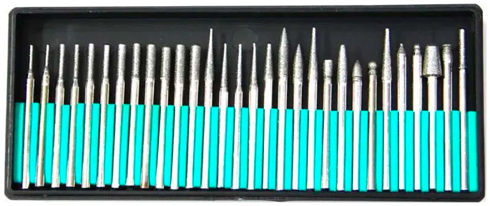 Изображение товара Набор шарошек Sturm 9030-02-S2 для фигурных отверстий 30 шт алмазное напыление