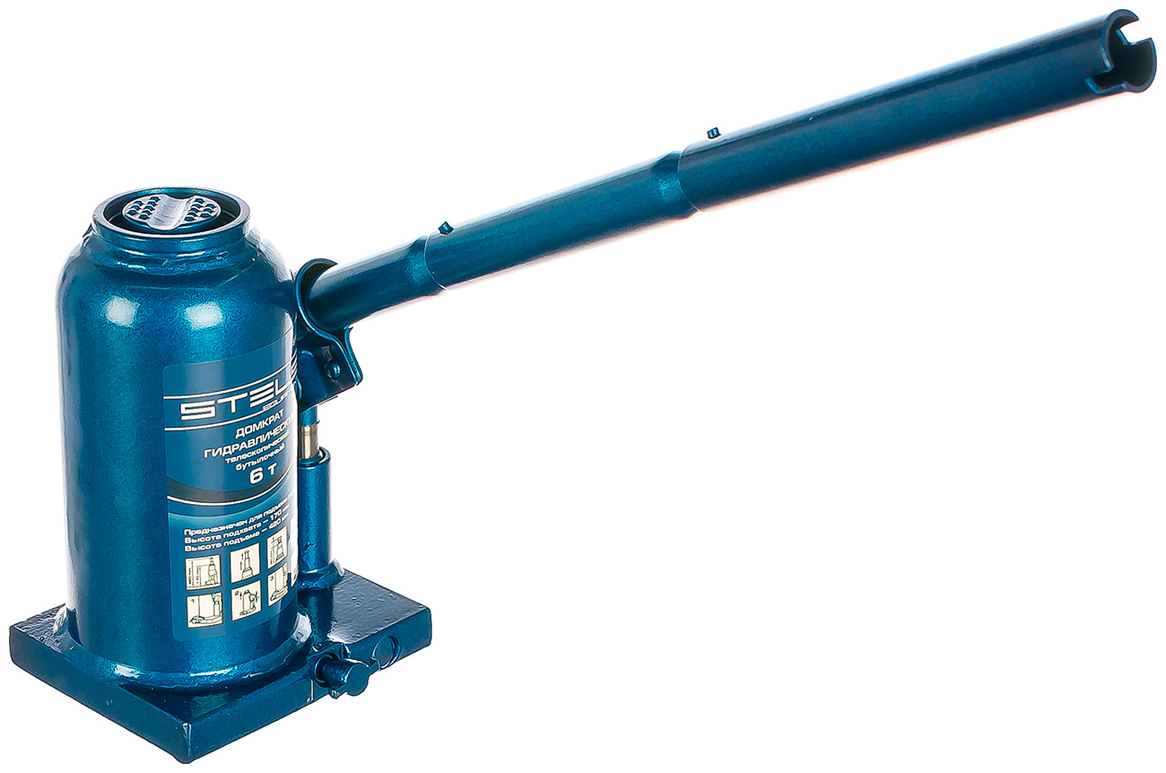 Домкрат гидравлический бутылочный телескопический Stels 51117 6 т