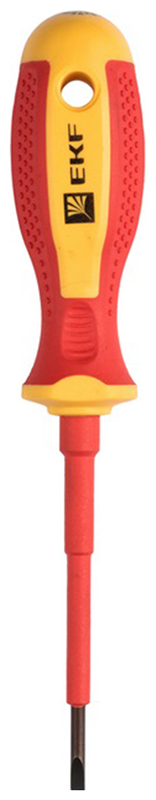 Изображение товара Отвертка EKF Expert диэлектрическая SL3x75 мм 1000В