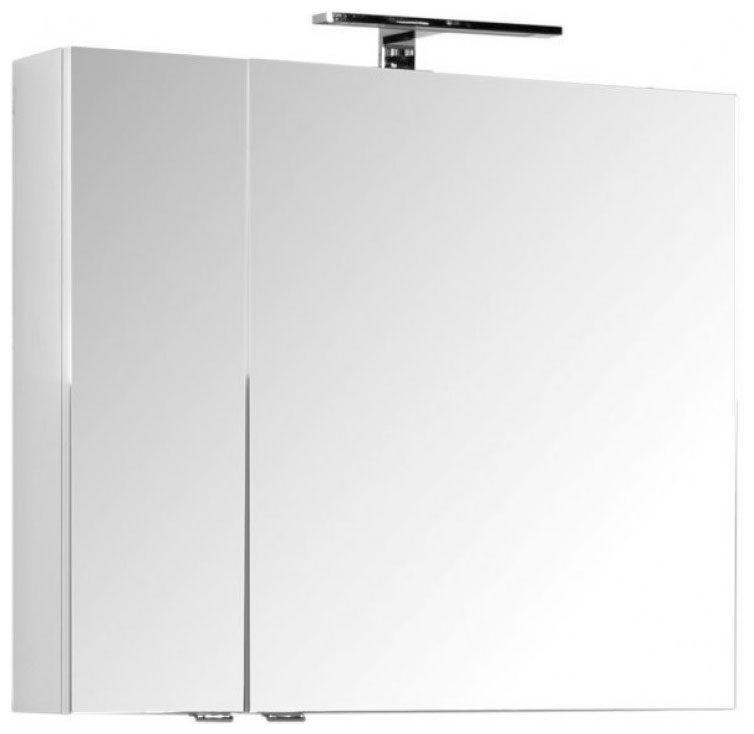 Изображение товара Зеркало-шкаф Aquanet Порто 80 белый с распашными дверцами и LED-светильником
